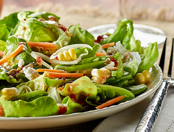 Smashed raspberry and feta salad recipe image