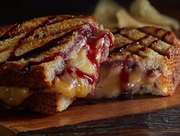 Cabernet glazed grilled cheese recipe image